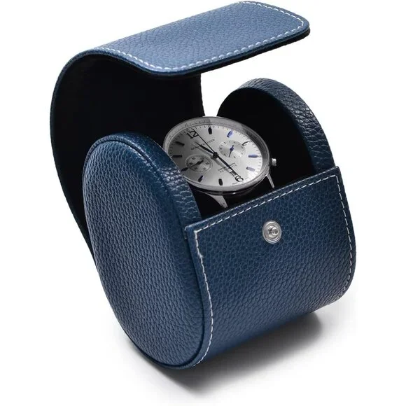 Luxury Leather Travel Watch Case Single Watch Box for Men and Women Portable Jew